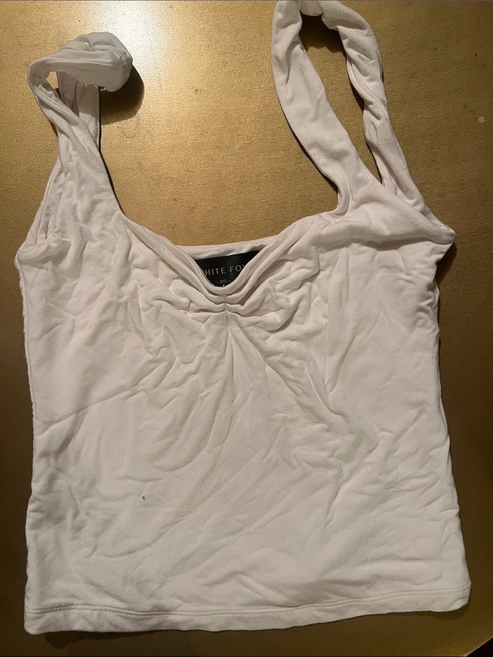 White Fox Boutique White Ruched Front Tank